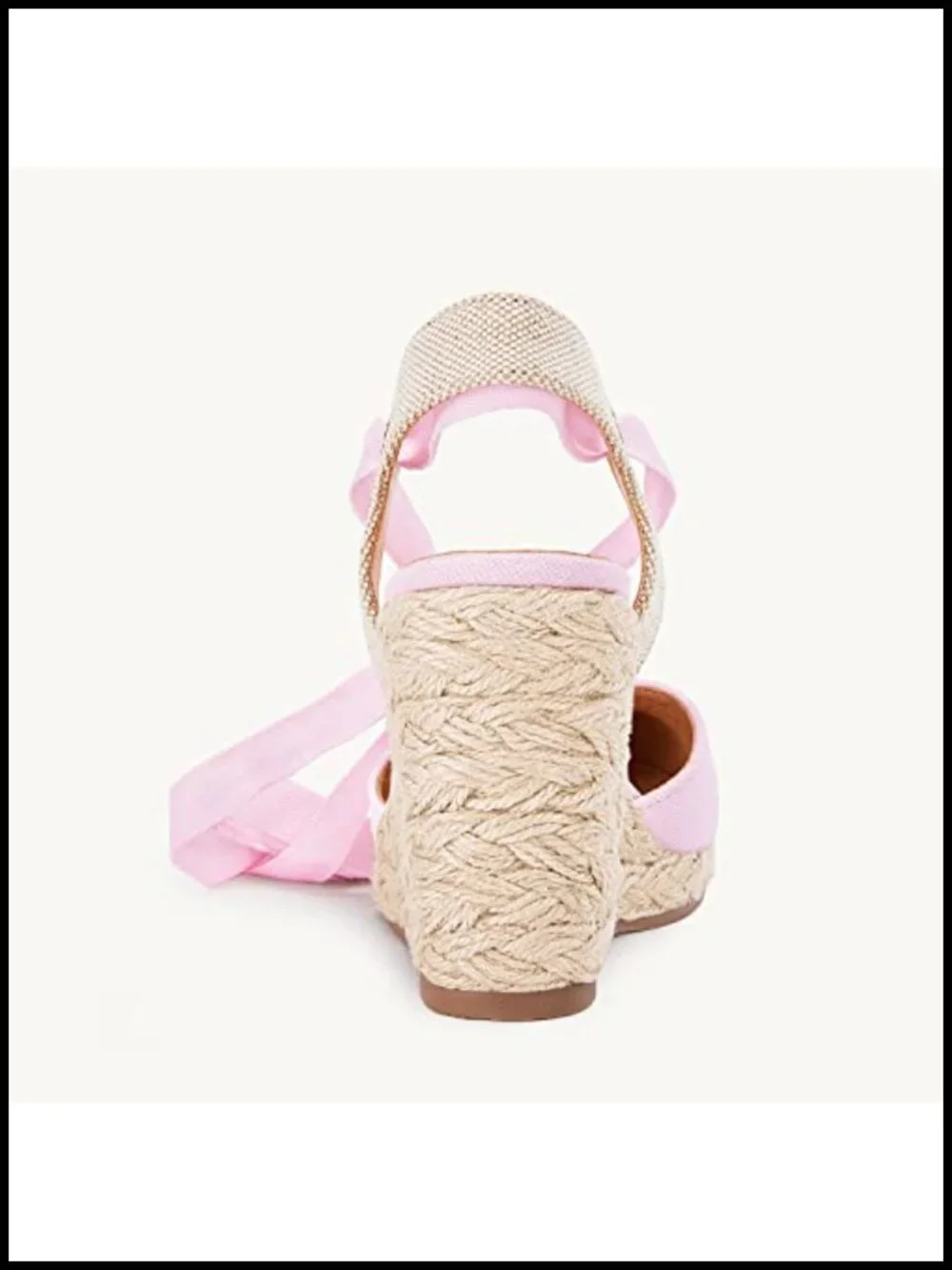 Lace Up Espadrilles Wedge Sandals Slingback Platform Heels Canvas